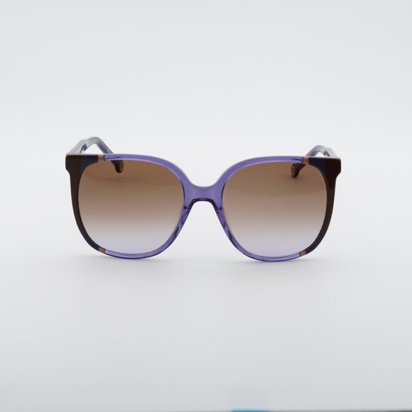 Carolina Herrera CH 0062/S 0E53 QR Sunglasses Violet Square Frame, Brown Lenses - Picture 4 of 11